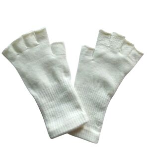 NWOT Premillow White Unisex Fingerless, Half Finger, Long Cuff Winter Gloves